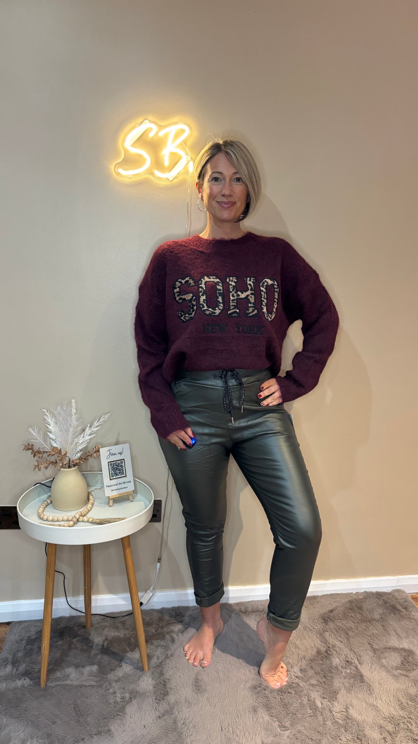 Pleather Magic Trousers in Khaki