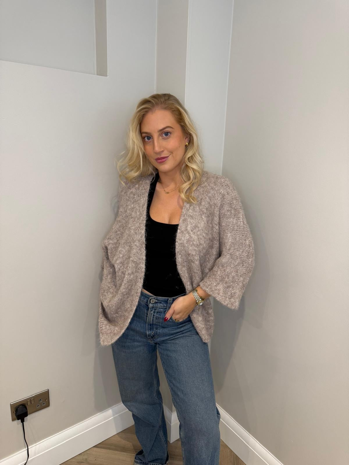 Knit Cardigan in Mocha