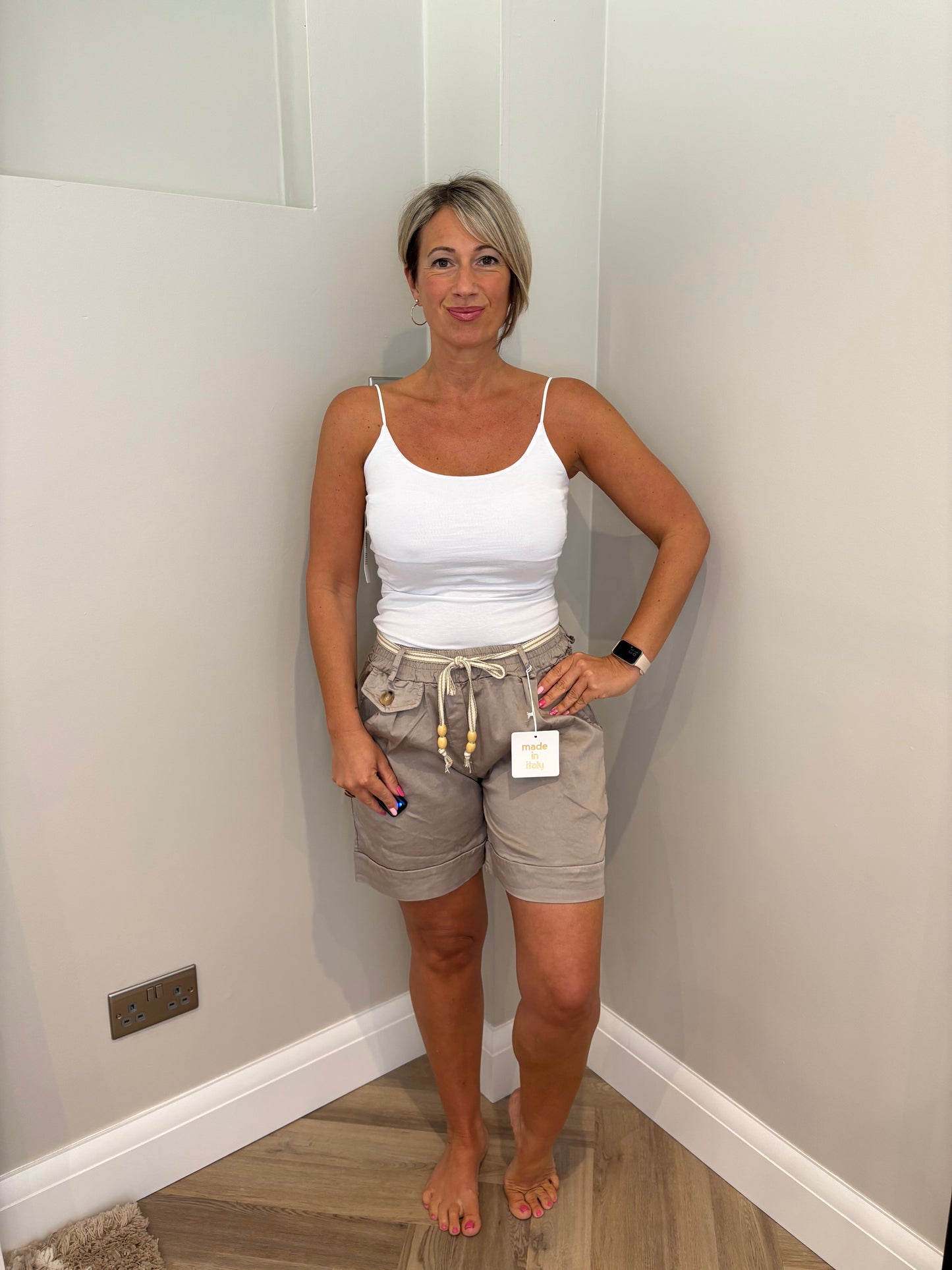 Belted Shorts in Mocha