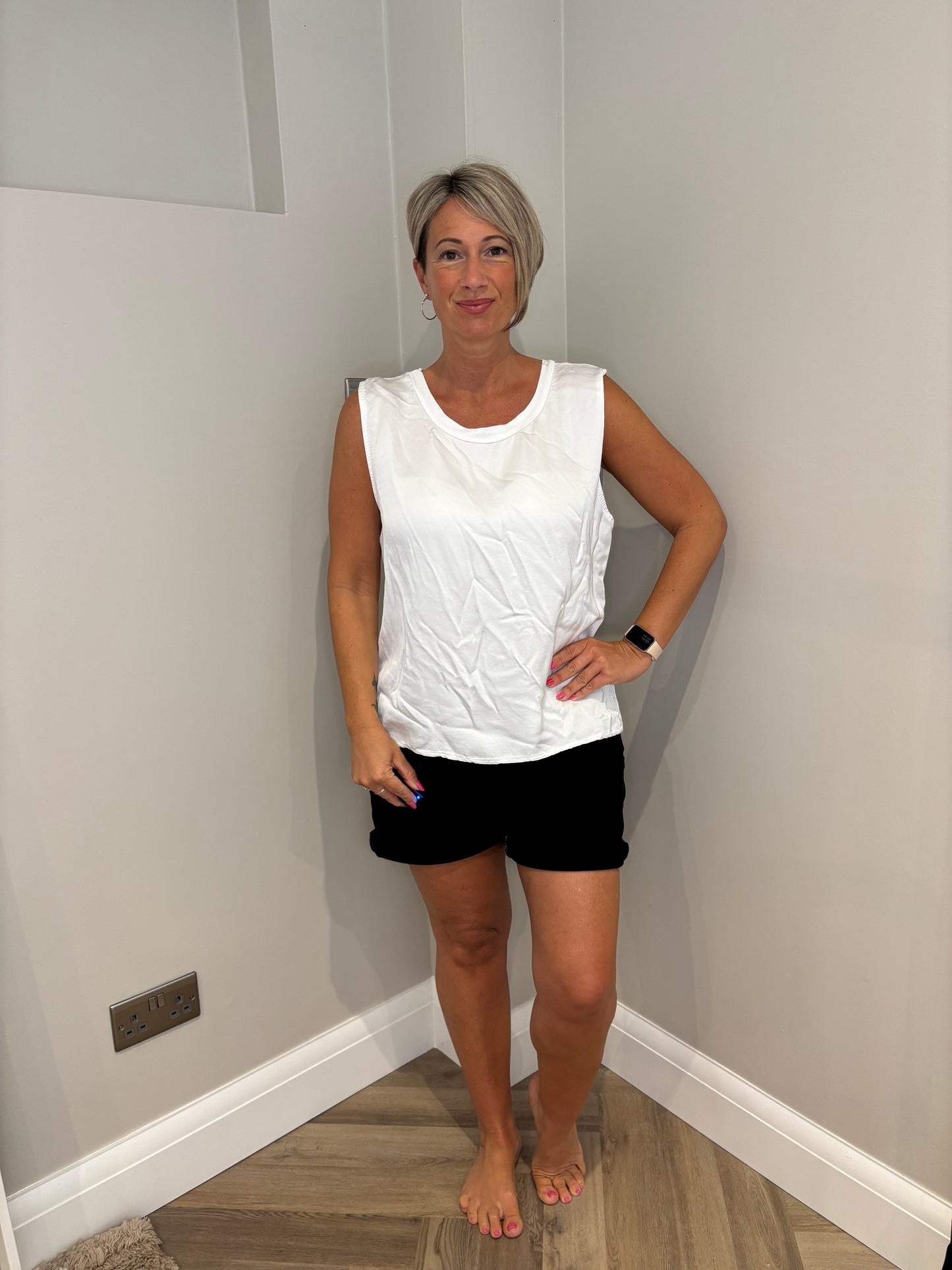 Basic Satin Vest in White