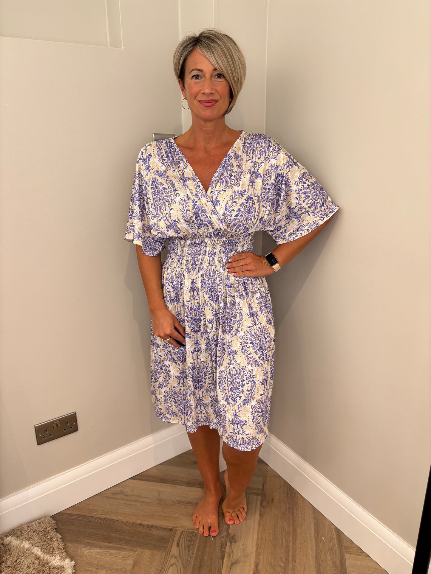 Print Slinky Dress in Lilac