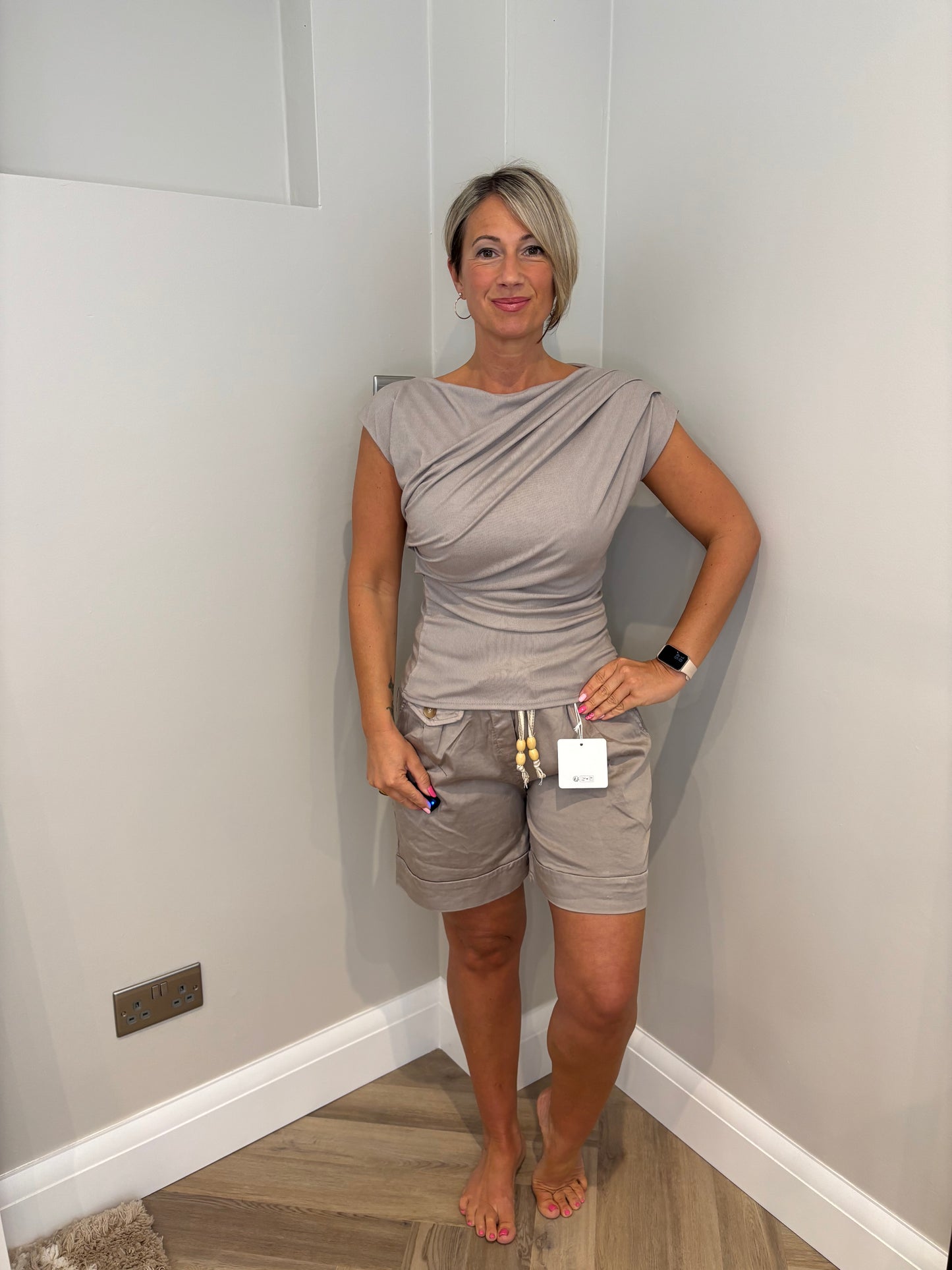 Ruched Style Top in Mocha