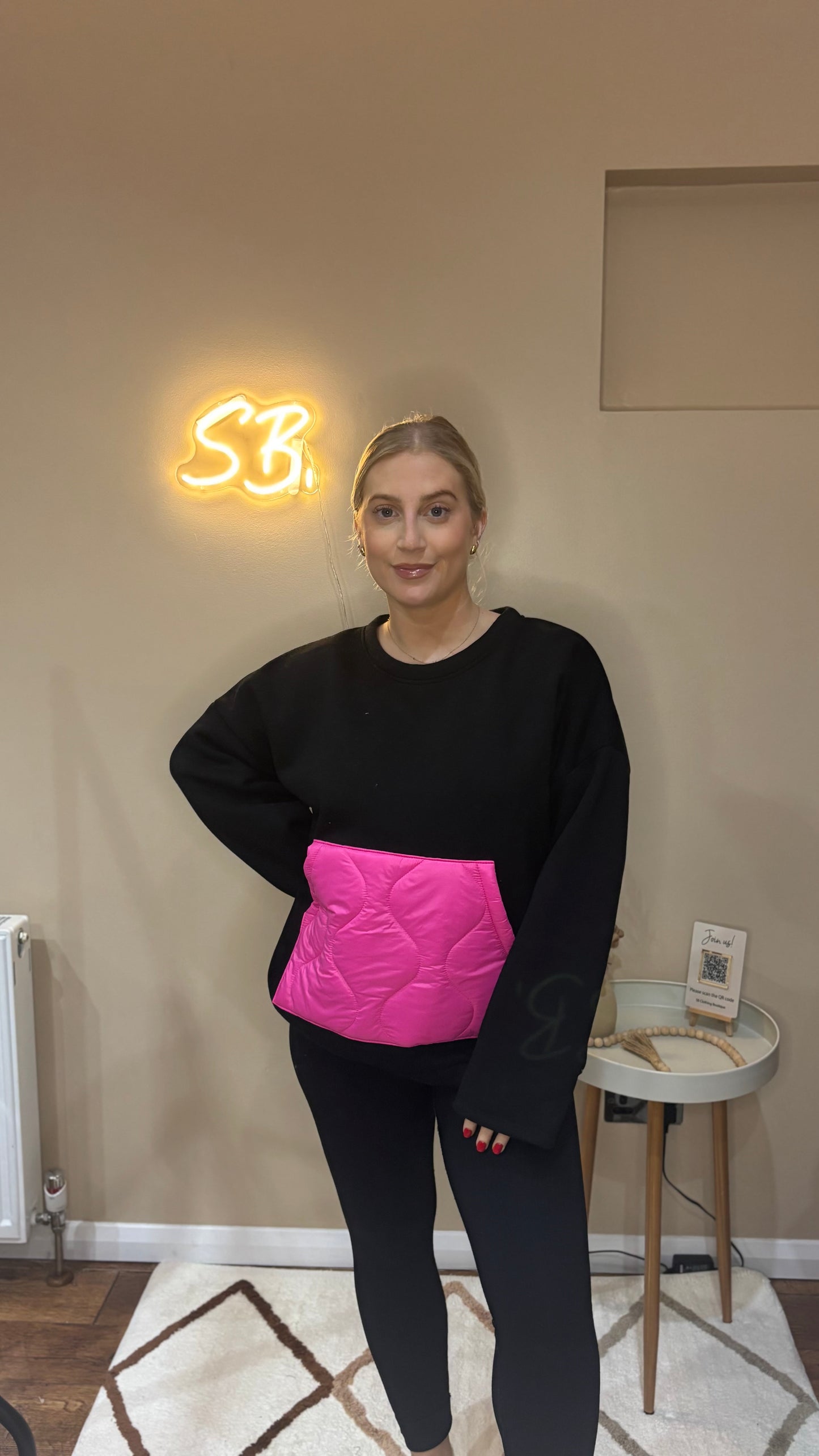 Fleece Lined Jumper in Black