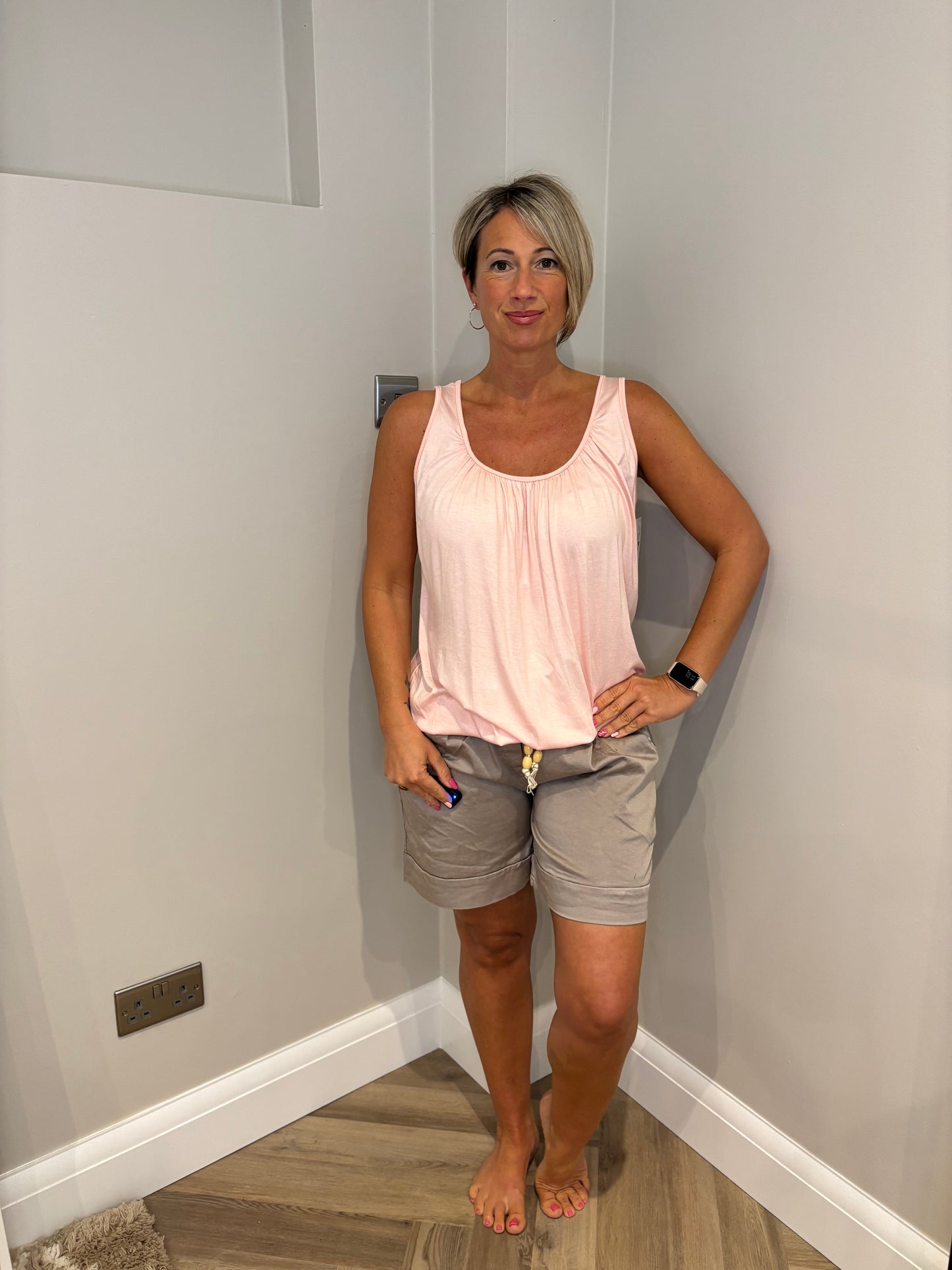 Basic Bubble Vest in Pink