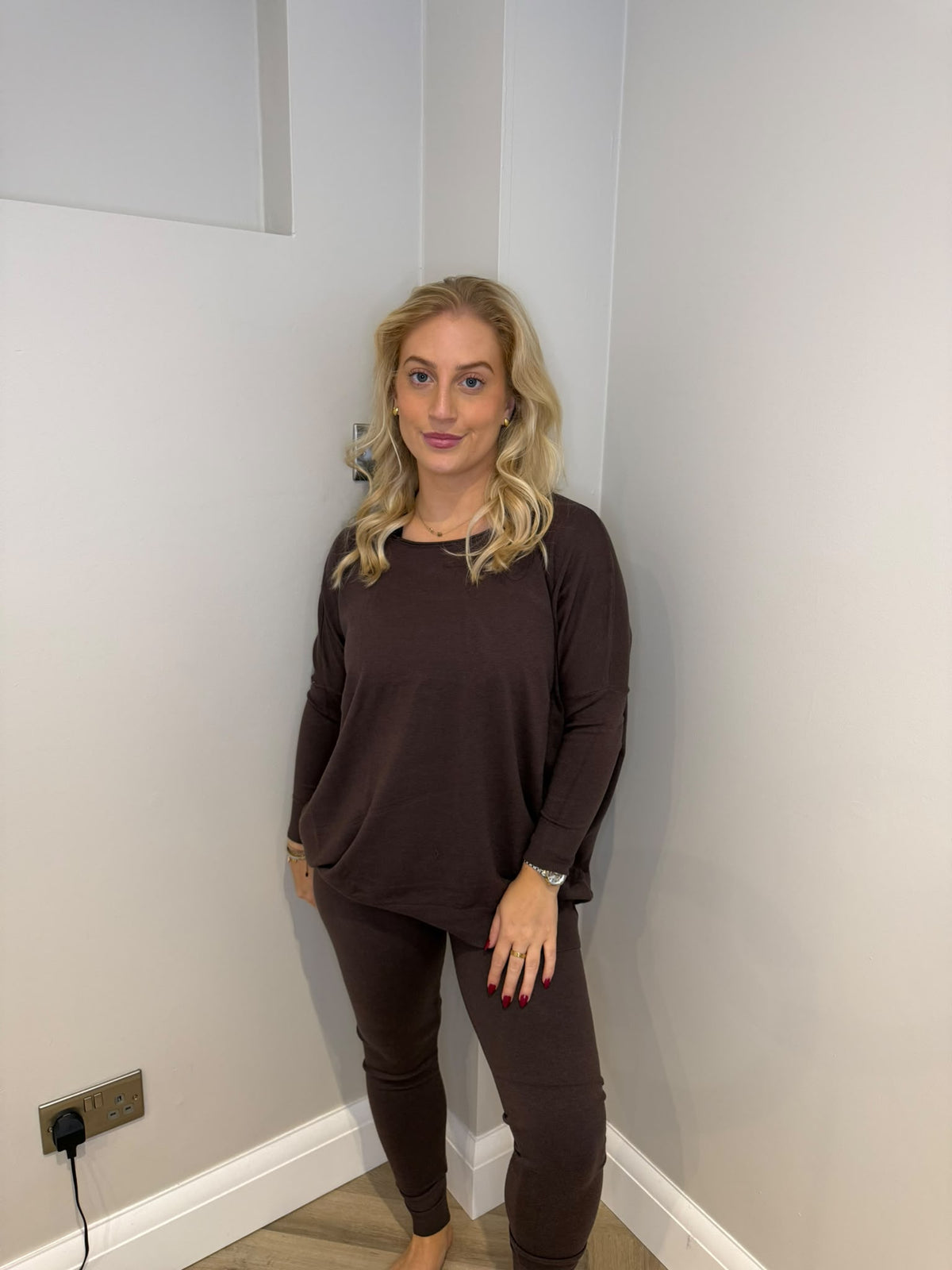 Longline Jumper & Legging Loungeset in Brown