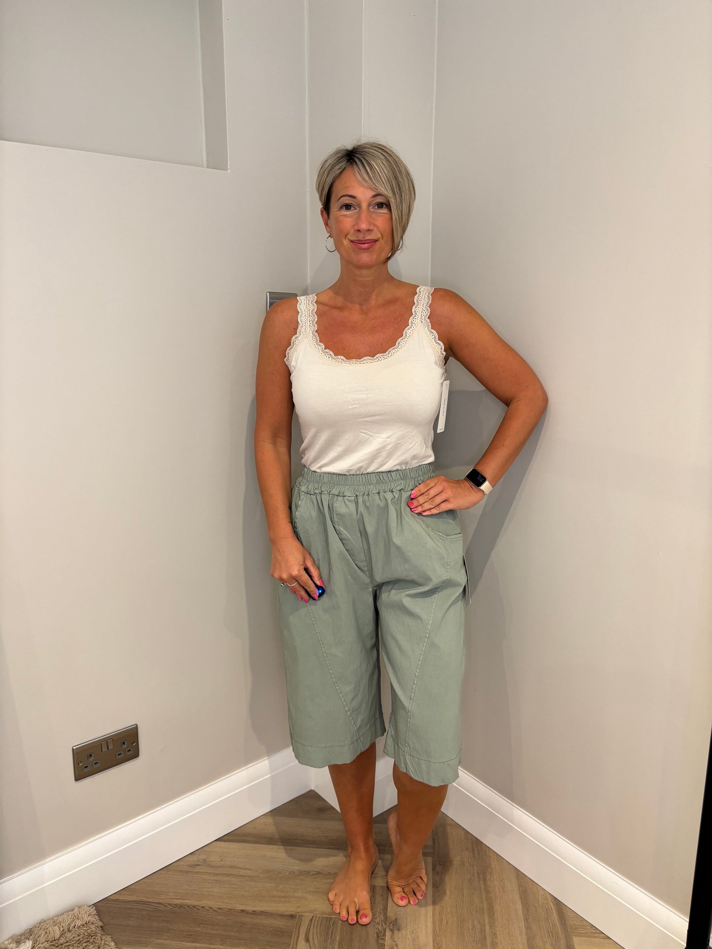Knee Length Shorts in Khaki