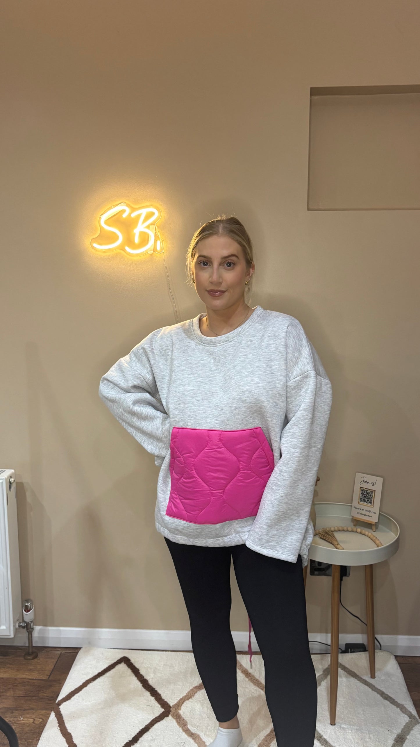 Fleece Lined Jumper in Grey