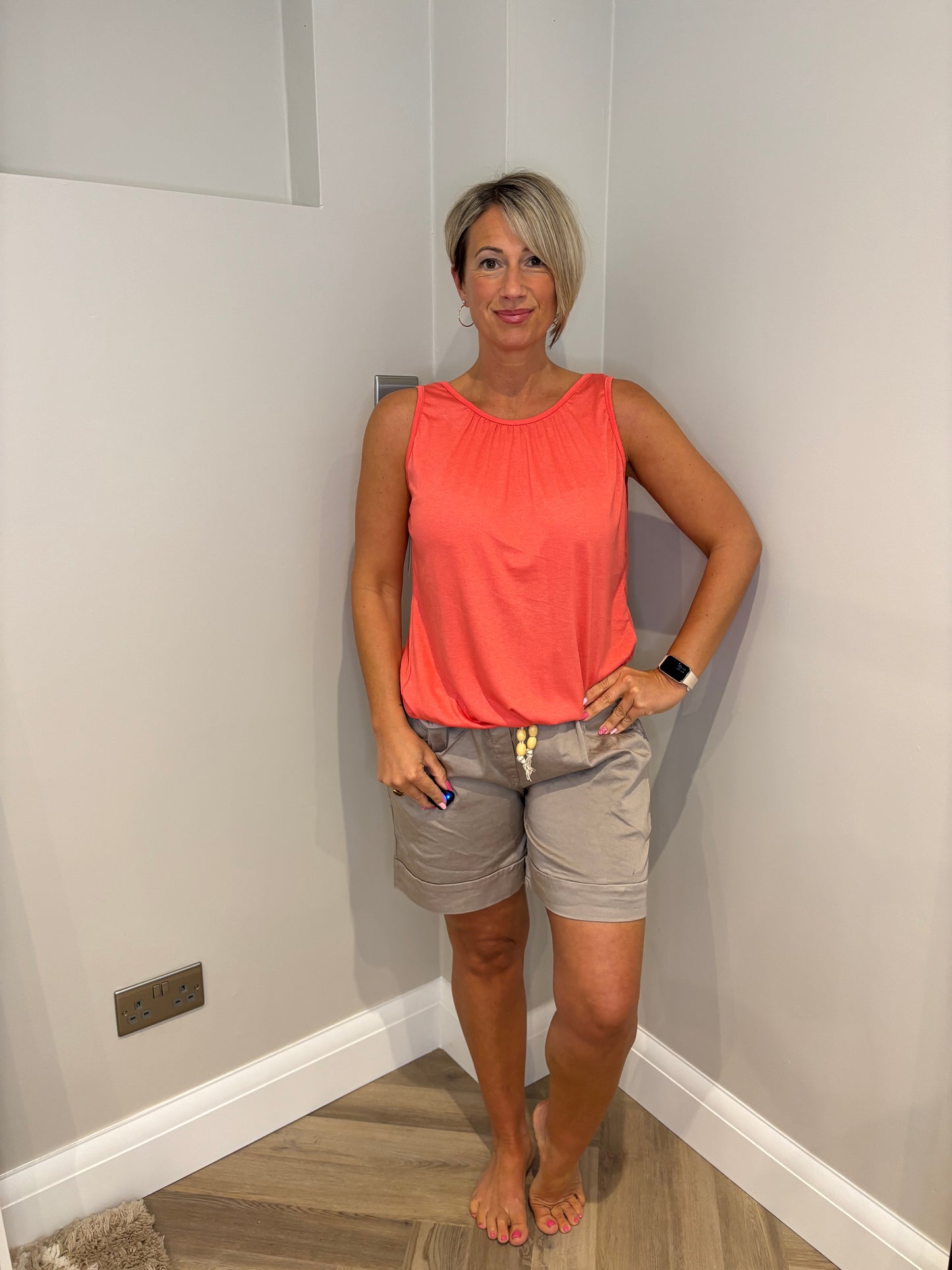 Basic Bubble Vest in Coral