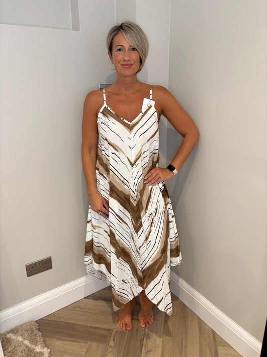 Strappy Detail Dress in Brown
