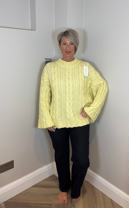 Cable Detail Jumper in Yellow