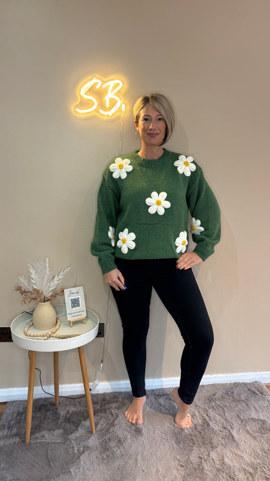 Daisy Jumper in Green S/M