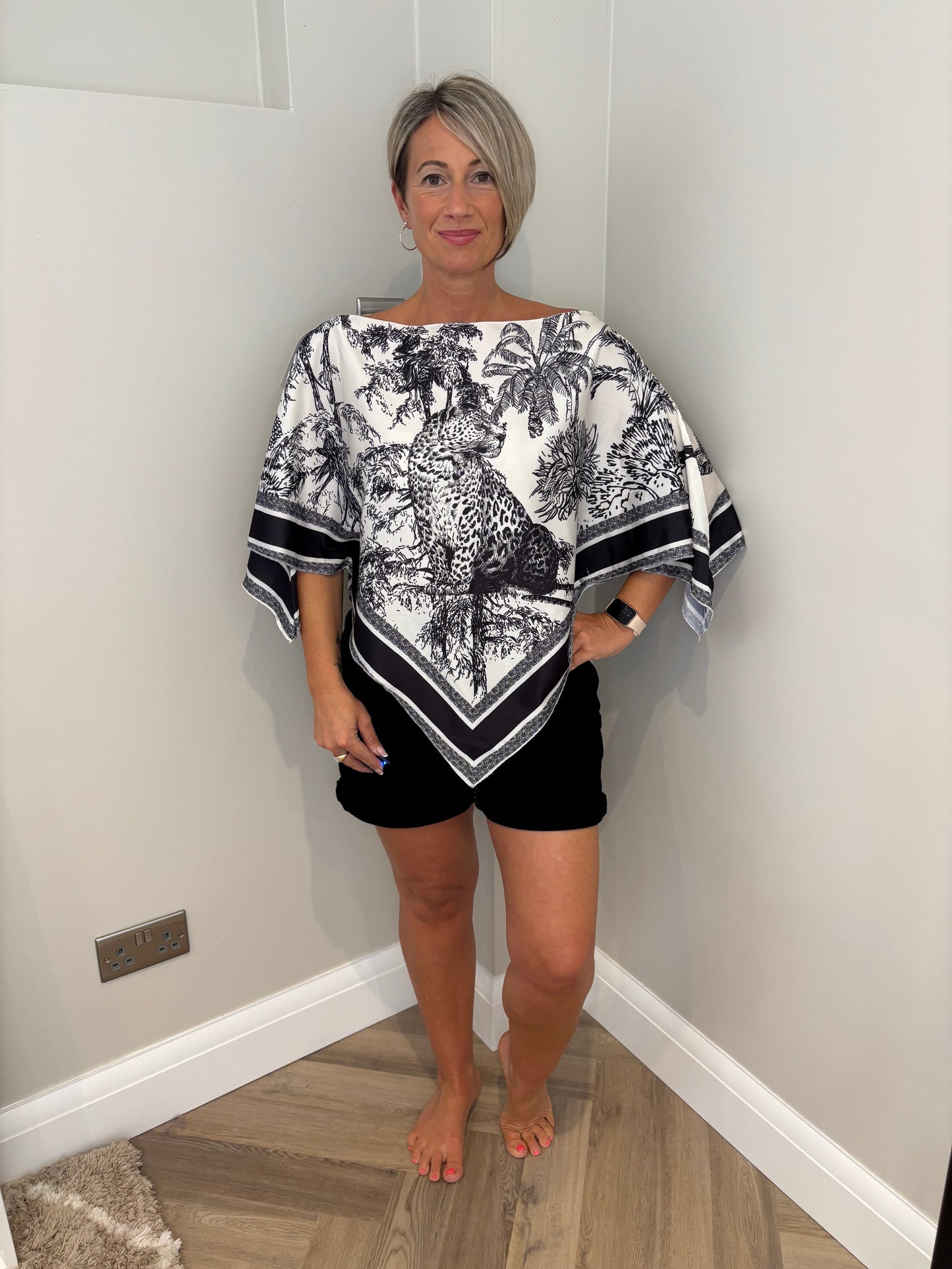Satin Scarf Top in Black