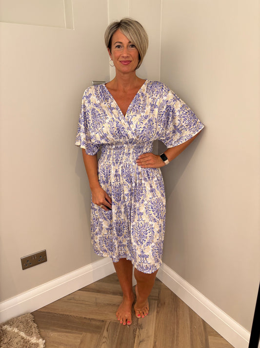 Print Slinky Dress in Lilac