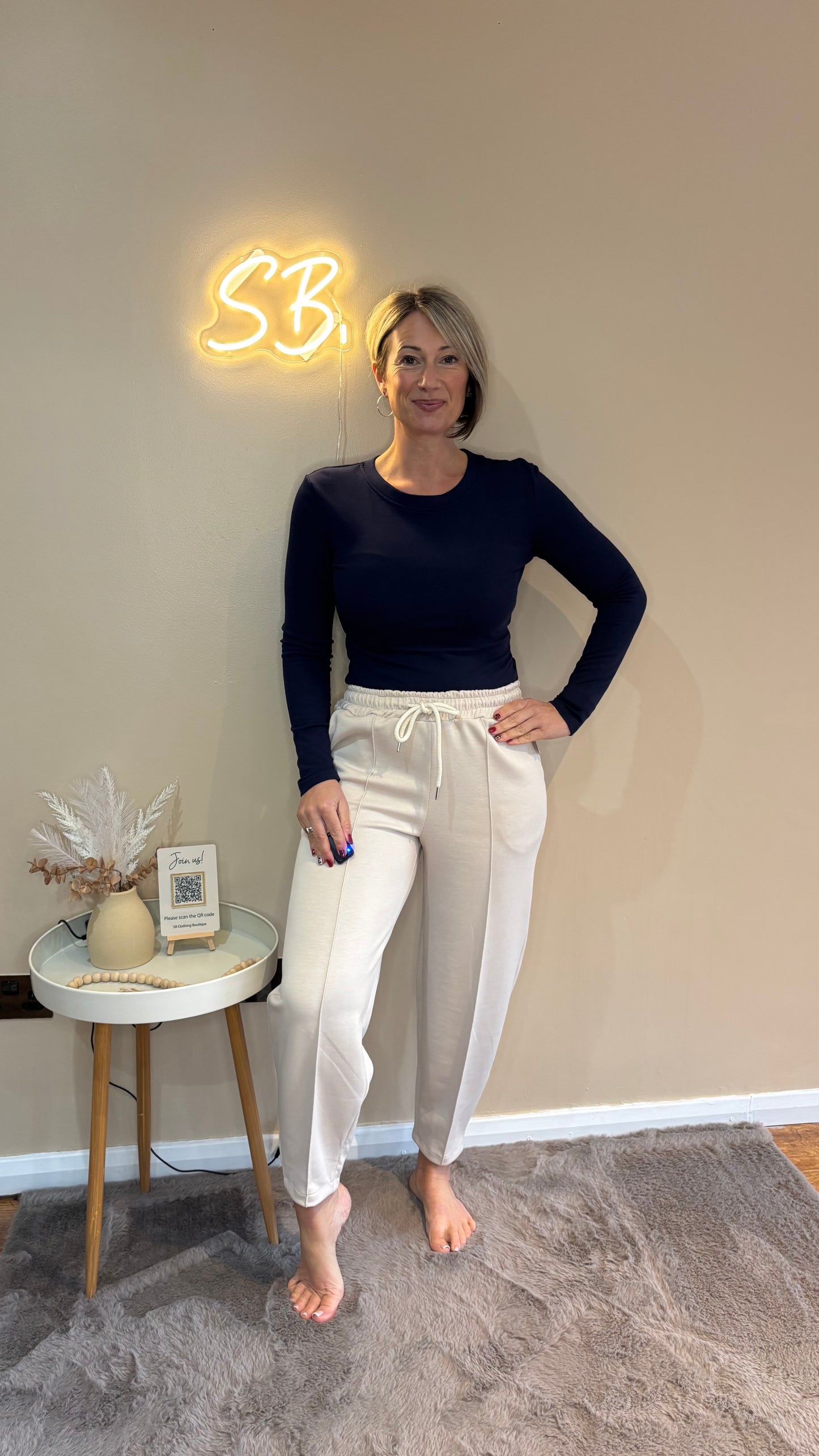 Balloon Style Joggers in Beige