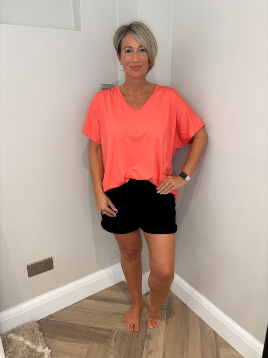 Basic Casual Tee in Coral