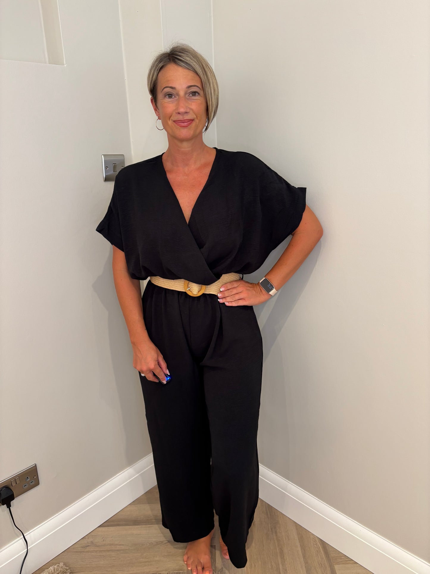 Belted Jumpsuit in Black