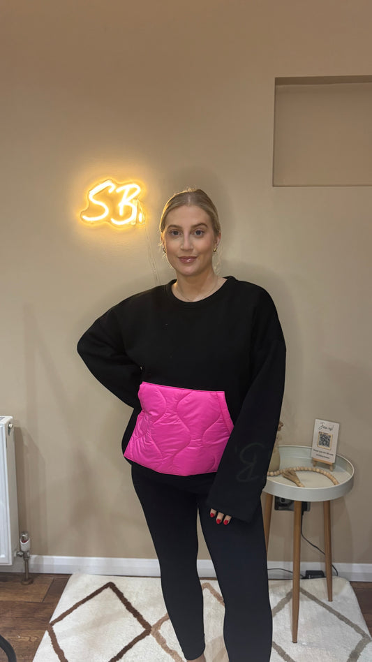 Fleece Lined Jumper in Black